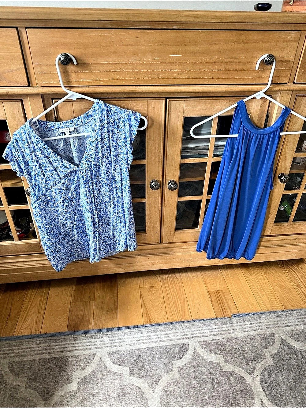 Blue & White Printed Blouse